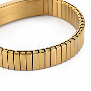 Stainless Steel Rectangle Link Stretch Bracelet, Block Tile Wristband for Women, Golden, Inner Diameter: 2 inch(5.2cm)(BJEW-N017-028LG)
