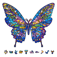 DIY Wooden Assembly Jigsaw Puzzles Toys Kits for Boys and Girls, Children Intelligence Toys, Butterfly, 19x22.4cm(AJEW-WH0544-002)