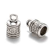 Alloy Cord Ends, End Caps, Terminators, Lead Free & Cadmium Free, Antique Silver, 16x9mm, Hole: 3mm, 6.5mm inner diameter.(PALLOY-ZX007-AS-RS)