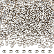 500Pcs 202 Stainless Steel Spacer Beads, Flat Round, Stainless Steel Color, 3x1.5mm, Hole: 1.2mm(STAS-DC0015-09)