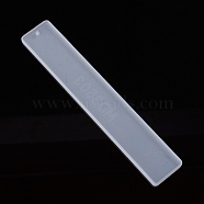 DIY Silicone Bookmark Molds, Resin Casting Molds, for UV Resin, Epoxy Resin School Supplies, Rectangle, White, 102x32x4mm, Inner: 100x31mm, Hole: 2mm(DIY-WH0163-98D)