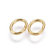 304 Stainless Steel Open Jump Rings, Oval, Golden, 7.5x5.7x5.6x0.9mm(X-STAS-L221-16G)
