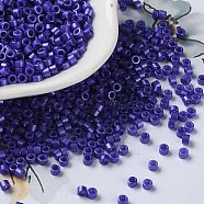Baking Paint Glass Seed Beads, Cylinder, Dark Slate Blue, 2.5x2mm, Hole: 1.4mm, about 45359pcs/pound(SEED-S042-15A-21)