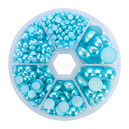 1Box ABS Plastic Imitation Pearl Dome Cabochons, Half Round, Pale Turquoise, 4~12x2~6mm, about 660pcs/box(SACR-PH0001-19)