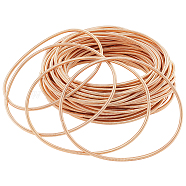 50 Strands Spring Bracelets, Minimalist Bracelets, Steel French Wire Gimp Wire, for Stackable Wearing, Light Gold, 0.2cm, Inner Diameter: 2-1/4 inch(5.85cm)(TWIR-BC0001-53)