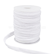 25M Flat Cotton Hollow Cord, Waist Cap Rope, for Clothing, with 1Pc Plastic Empty Spool, White, 5/8 inch(15mm), about 27.34 Yards(25m)/Roll(OCOR-BC0005-19A)