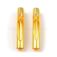 Brass Tube Beads, Hollow Curved Tube, Golden, 32x5mm, Hole: 4.5mm(KK-D040-04G)