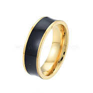 201 Stainless Steel Flat Finger Ring for Women, Light Gold, Inner Diameter: 17mm(RJEW-N043-22LG)