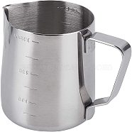 Stainless Steel Latte Art Graduated Cup, Fancy Coffee Measuring Cup, Stainless Steel Color, 9.2x11.1x7.6cm, Inner Diameter: 6.3cm, Capacity: 350ml(AJEW-WH0096-42)