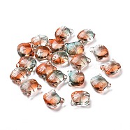 Glass Beads, for Jewelry Making, Cat, Coral, 12.5x14x6.5mm, Hole: 1mm(GLAA-G079-02D)