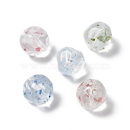 Transparent Acrylic Beads, with Dried Flower Petal, Irregular Round, Random Color, 16x16x5.5mm, Hole: 1.6mm, 230pcs/500g(OACR-H019-18)