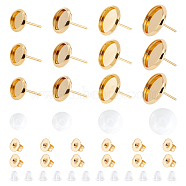 60Pcs 2 Colors 304 Stainless Steel Grooved Beads, Column, Golden & Stainless Steel Color, 8x4mm, Hole: 5mm, 30pcs/color(STAS-DC0002-40)