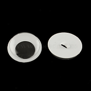 Black & White Plastic Wiggle Googly Eyes Buttons DIY Scrapbooking Crafts Toy Accessories, Black, 12~13x5mm, Hole: 1mm(KY-S002A-12mm)