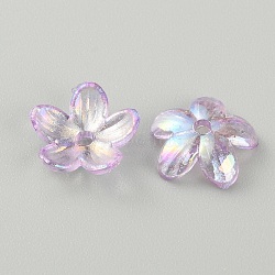 Transparent Acrylic Beads, AB Color, Flower, Plum, 11.5x3mm, Hole: 1.8mm(MACR-CJC0004-05D)