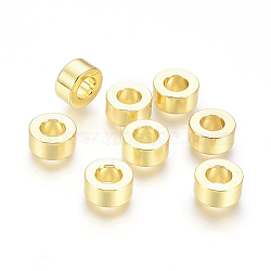 Brass Beads, Long-Lasting Plated, Column, Golden, Hole: 4mm, 8x4mm(KK-G383-01G-03)