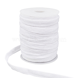 25M Flat Cotton Hollow Cord, Waist Cap Rope, for Clothing, with 1Pc Plastic Empty Spool, White, 5/8 inch(15mm), about 27.34 Yards(25m)/Roll(OCOR-BC0005-19A)