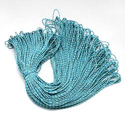 Polyester & Spandex Cord Ropes, 1 Inner Core, Deep Sky Blue, 2mm, about 109.36 yards(100m)/bundle(RCP-R007-332)