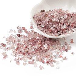 Natural Strawberry Quartz Chips Beads, No Hole, 2mm(G-O103-23)