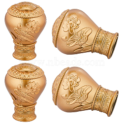 Plastic Curtain Rod Heads, Round Drapery Pole Finials, Gold, 88x63x64.5mm, Inner Diameter: 27.8mm(FIND-WH0021-27B)