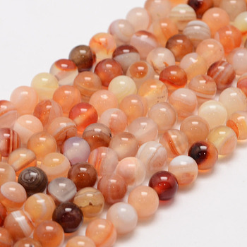 Natural Sardonyx Beads Strands, Round, Grade A, 6mm, Hole: 1mm, about 62~63pcs/strand, 14.5 inch