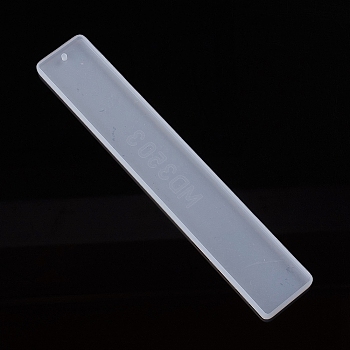 DIY Silicone Bookmark Molds, Resin Casting Molds, for UV Resin, Epoxy Resin School Supplies, Rectangle, White, 102x32x4mm, Inner: 100x31mm, Hole: 2mm