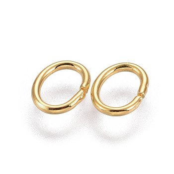 304 Stainless Steel Open Jump Rings, Oval, Golden, 7.5x5.7x5.6x0.9mm