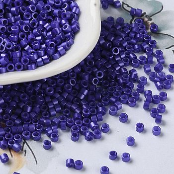 Baking Paint Glass Seed Beads, Cylinder, Dark Slate Blue, 2.5x2mm, Hole: 1.4mm, about 45359pcs/pound