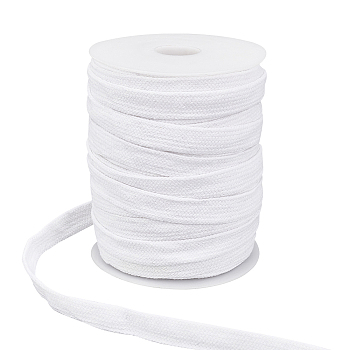 25M Flat Cotton Hollow Cord, Waist Cap Rope, for Clothing, with 1Pc Plastic Empty Spool, White, 5/8 inch(15mm), about 27.34 Yards(25m)/Roll