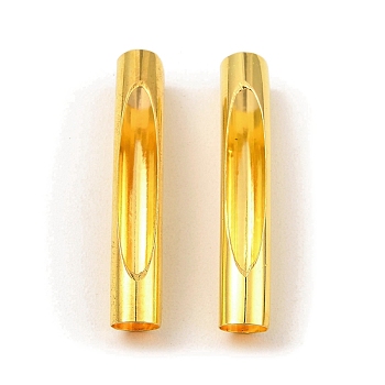 Brass Tube Beads, Hollow Curved Tube, Golden, 32x5mm, Hole: 4.5mm