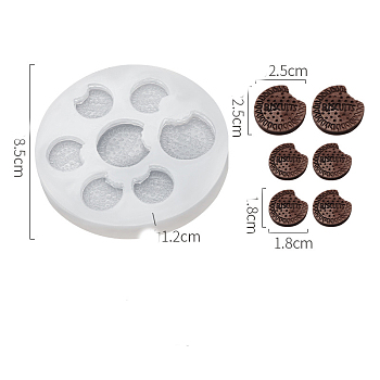 Food Theme DIY Food Grade Silicone Molds, Fondant Molds, Resin Casting Molds, for Chocolate, Candy, UV Resin & Epoxy Resin Craft Making, Biscuit Pattern, 85x12mm