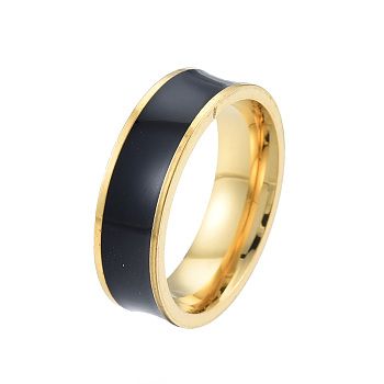 201 Stainless Steel Flat Finger Ring for Women, Light Gold, Inner Diameter: 17mm
