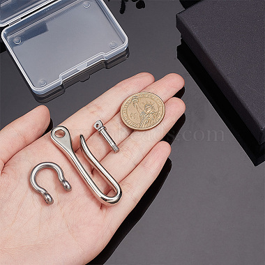 Elite 1Pc U-Shaped Brass Key Hook Shanckle Clasps(KK-PH0009-54A)-3