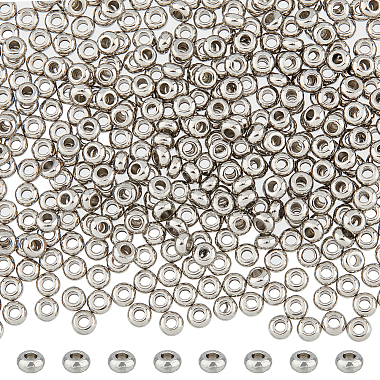 Stainless Steel Color Flat Round 202 Stainless Steel Spacer Beads