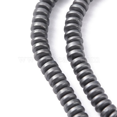 Matte Style Electroplate Non-magnetic Synthetic Hematite Flat Round Beads Strands(X-G-M007-77)-3