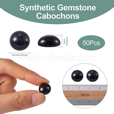 Synthetic Blue Goldstone Cabochons(G-R416-12mm-34)-3