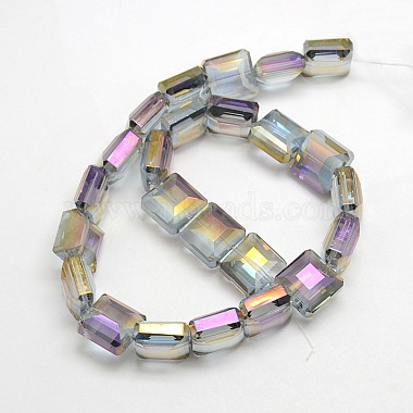 Electroplate Crystal Glass Square Beads Strands(EGLA-F064B-12)-2