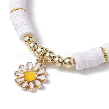 5piezas 5 estilos conjuntos de pulseras con dijes de esmalte y aleación de flores y margaritas(BJEW-JB10545)-4