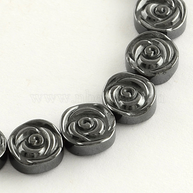 8mm Black Flower Non-magnetic Hematite Beads