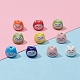 10 perles en porcelaine imprimées chaton faites à la main(PORC-FS0001-01)-2