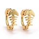 Fish Bone Brass Huggie Hoop Earrings(EJEW-C012-09)-1