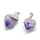 Electroplated Natural Amethyst Pendants(X-G-Q481-19P)-1