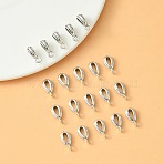 Alloy Hangers Links, Tube Bails, Teardrop, Antique Silver, 13x4x6mm, Hole: 2mm, Inner Diameter: 6x2.5mm(PALLOY-YW0003-27)
