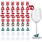 54Pcs 9 Styles Felt Wine Glass Decoration, Christmas Theme Ornament, Mixed Shapes, 46~60x35~56x1.5~2mm, Inner Diameter: 10.5~15.5mm, 6pcs/style(DIY-SC0026-65)