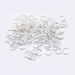 925 Sterling Silver Saw Cut Open Jump Rings, Round, Silver, 18 Gauge, 9x1mm, Inner Diameter: 7mm, about 48pcs/10g(STER-F036-02S-1x9mm)