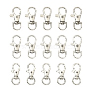 Alloy Swivel Lobster Claw Clasps, Swivel Snap Hook, Fine Jewelry Findings, Cadmium Free & Lead Free, Platinum, 34.5x17x5.5mm, Hole: 6x9mm(FIND-YW0004-26B)