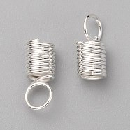 Iron Cord End, Silver Color Plated, 10x4.5mm, Hole: 3.5mm, Inner Diameter: 3.5mm(X-IFIN-E448-S)