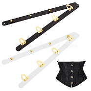 2 Pairs 2 Colors Iron Corset Busk with Golden 201 Stainless Steel Buttons, Board Corset Busk for Sewing and Closure of Womens, Mixed Color, 200x26x1~6.5mm, Hole: 2mm, 1 pair/color(FIND-OC0002-36B)