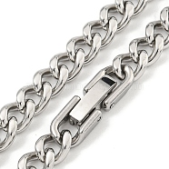 Non-Tarnish 201 Stainless Steel Cuban Link Chain Necklaces for Women and Men, Stainless Steel Color, 18.03 inch(45.8cm)(NJEW-F322-14P-01)