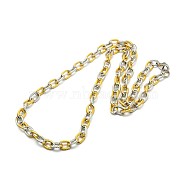 Fashionable 304 Stainless Steel Twisted Grain Cable Chain Necklaces, with Lobster Claw Clasps, Mixed Color, 20 inch~21 inch(50.8~53.3cm)x7mm(STAS-A028-N077C)