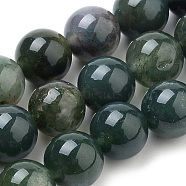 Natural Moss Agate Beads Strands, Round, 8mm, Hole: 1mm, about 47pcs/strand, 15.7 inch(G-S259-18-8mm)